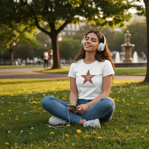 T-Shirt Herren Walk-of-Fame-Stern 100 % Bio-Baumwolle T-Shirt Herren Walk-of-Fame-Stern 100 % Bio-Baumwolle