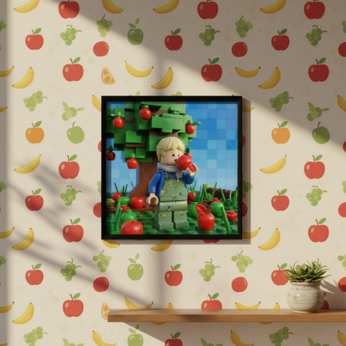 Porträt mit Figuren aus Bausteinen nach einem Foto Porträt mit Figuren aus Bausteinen nach einem Foto