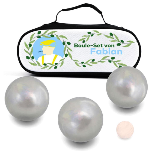 Personalisierte Tasche für Boule-Kugeln Baskenmütze Personalisierte Tasche für Boule-Kugeln Baskenmütze