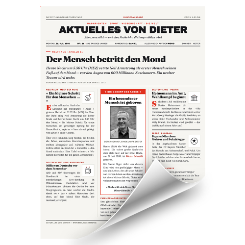Die Nachrichten Ihres Geburtstags als Poster Die Nachrichten Ihres Geburtstags als Poster
