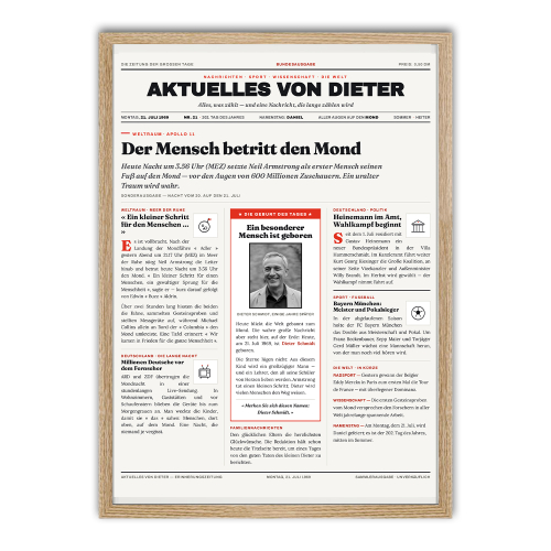 Die Nachrichten Ihres Geburtstags als Poster Die Nachrichten Ihres Geburtstags als Poster