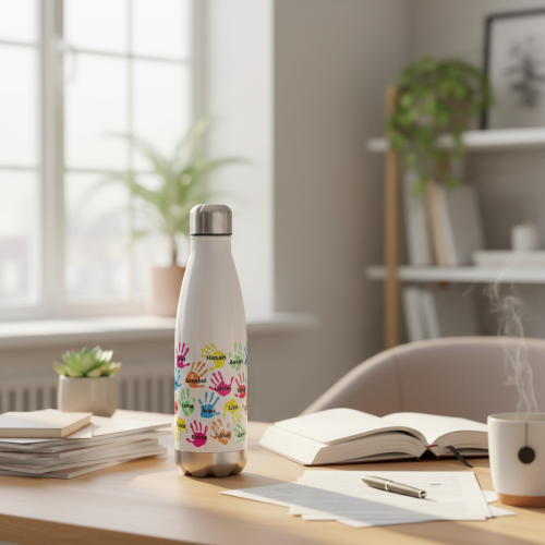 Thermosflasche Bunte Handabdrücke Thermosflasche Bunte Handabdrücke