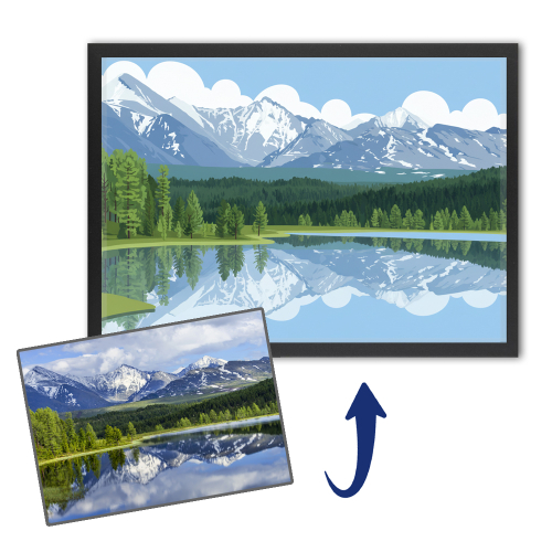 Illustration einer Landschaft im Flat Design basierend auf einem Foto Illustration einer Landschaft im Flat Design basierend auf einem Foto