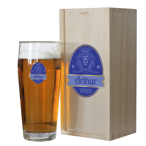 Personalisierte Bierglas Lion mit Farbdruck Personalisierte Bierglas Lion mit Farbdruck