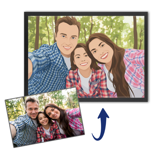 Porträt im Flat Design nach einem Foto Porträt im Flat Design nach einem Foto