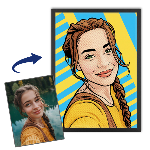 Pop-Art-Comics-Porträt nach einem Foto Pop-Art-Comics-Porträt nach einem Foto