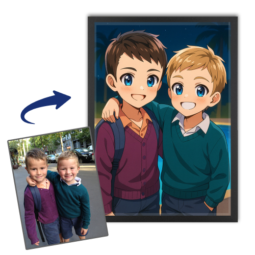 Manga-Stil-Porträt nach einem Foto Manga-Stil-Porträt nach einem Foto