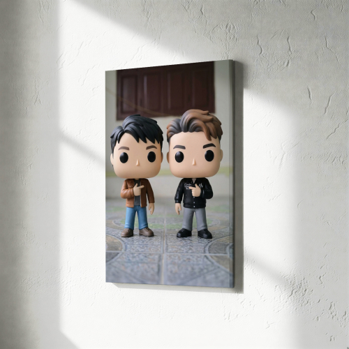 Porträt einer stilisierten Vinylfigur basierend auf einem Foto Porträt einer stilisierten Vinylfigur basierend auf einem Foto