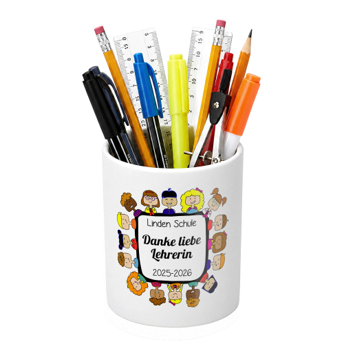 Personalisierter Stiftehalter Danke Lehrerin Personalisierter Stiftehalter Danke Lehrerin