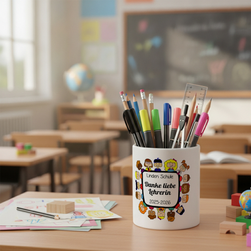 Personalisierter Stiftehalter Danke Lehrerin Personalisierter Stiftehalter Danke Lehrerin