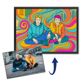 Psychedelisches Porträt aus einem Foto Psychedelisches Porträt aus einem Foto