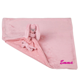 Besticktes Schmusetuch Hase mit leuchtender Decke Besticktes Schmusetuch Hase mit leuchtender Decke