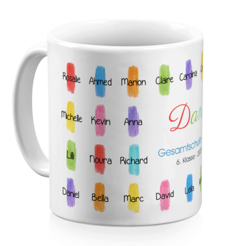 Personalisierte Tasse Buntstift-Motiv Personalisierte Tasse Buntstift-Motiv