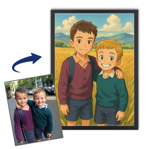 Porträt im Stil eines Japanischen Animationsfilm nach einem Foto Porträt im Stil eines Japanischen Animationsfilm nach einem Foto