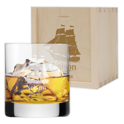 Whiskyglas des Seemanns mit Gravur Whiskyglas des Seemanns mit Gravur