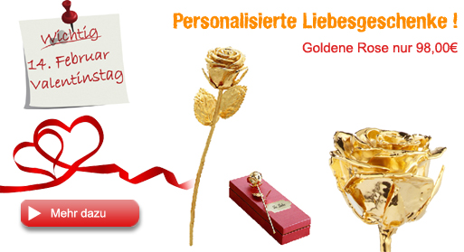 Eine goldene Rose als Liebesgeschenk