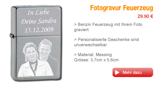 Feuerzeug mit Fotogravur