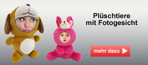 Pl&uuml;schtiere mit Fotogesicht