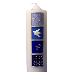 Taufkerzen mit Namen - Blau