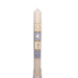 Taufkerze creme/hellblau