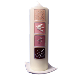 Taufkerzen mit Namen - Rosa