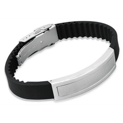 Armband Kautschuk mit Edelstahl