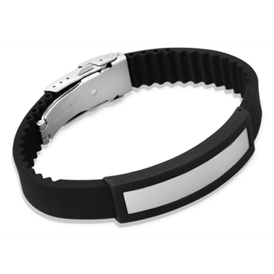 Armband Kautschuk mit Edelstahl