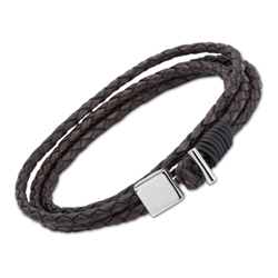 Armband Leder doppelt mit Gravur