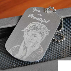 Dogtag Alu silber mit Fotogravur
