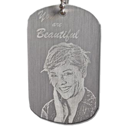 Dogtag Alu silber mit Fotogravur
