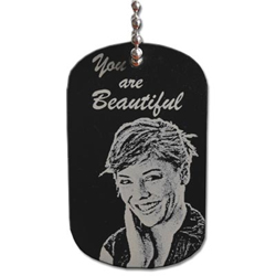 Dogtag Alu schwarz mit Fotogravur