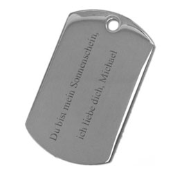 Anh�nger Dogtag Edelstahl mit Gravur