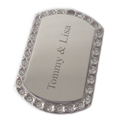 Dogtag Edelstahl mit Zirkonia