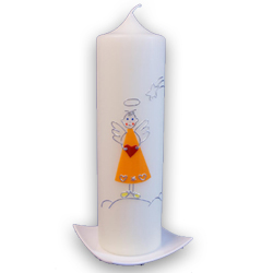 Taufkerze Engel orange