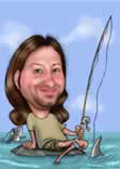 Angler mit Haien