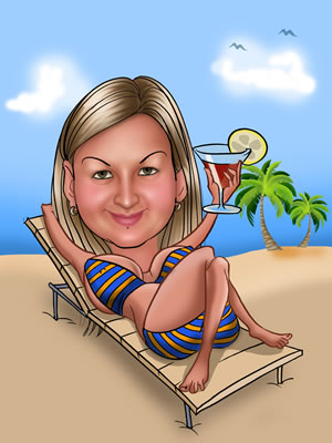 Bikini und Cocktail am Strand
