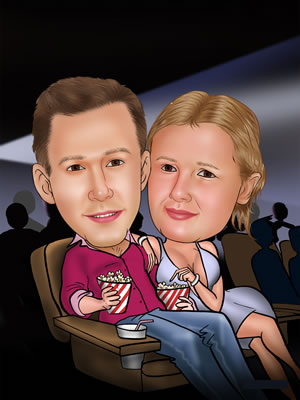 Paar im Kino