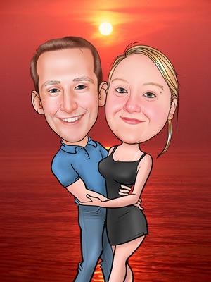 Paar im Sonnenuntergang