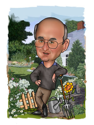 Mann im Garten