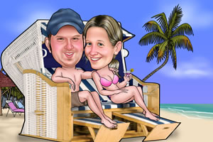 Paar im Strandkorb