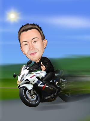Mann auf Motorrad