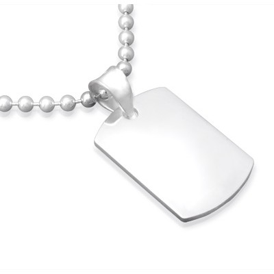 Halskette Dog-Tag silber