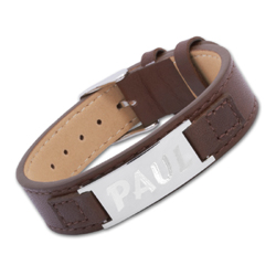Lederarmband mit Gravurplatte