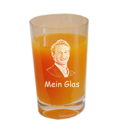 Saftglas mit Fotogravur