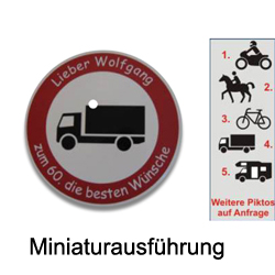 Personalisiertes Miniaturschild