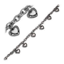 Armband Edelstahl 6 Herzen