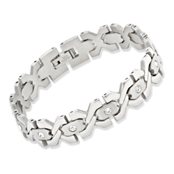 Armband Edelstahl besetzt mit Zirkonia