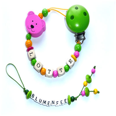 Schnullerkette B�rchen 2teilig Pink