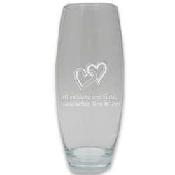 Blumenvase mit Gravur