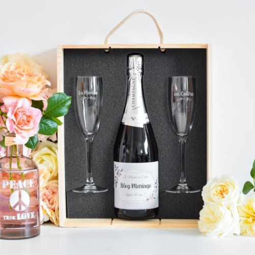 Geschenk-Set Champagner zur Hochzeit